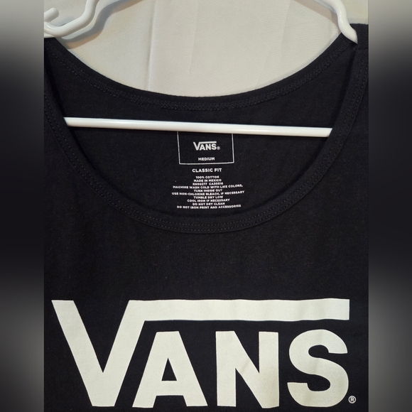 Vans Black and White Skater Style Logo Tank Top Medium Casual Cool - Picture 3 of 5